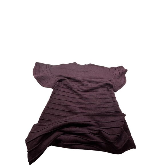 Victoria Beckham Knitted Dress XS Dark Purple Ruffle Sleeves Wool Blend - Picture 6 of 9